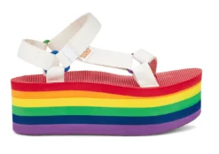 Teva Women Flatform Universal White Rainbow