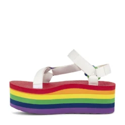 Teva Women Flatform Universal White Rainbow -Teva 1116376 WRBW 3