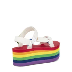Teva Women Flatform Universal White Rainbow -Teva 1116376 WRBW 4
